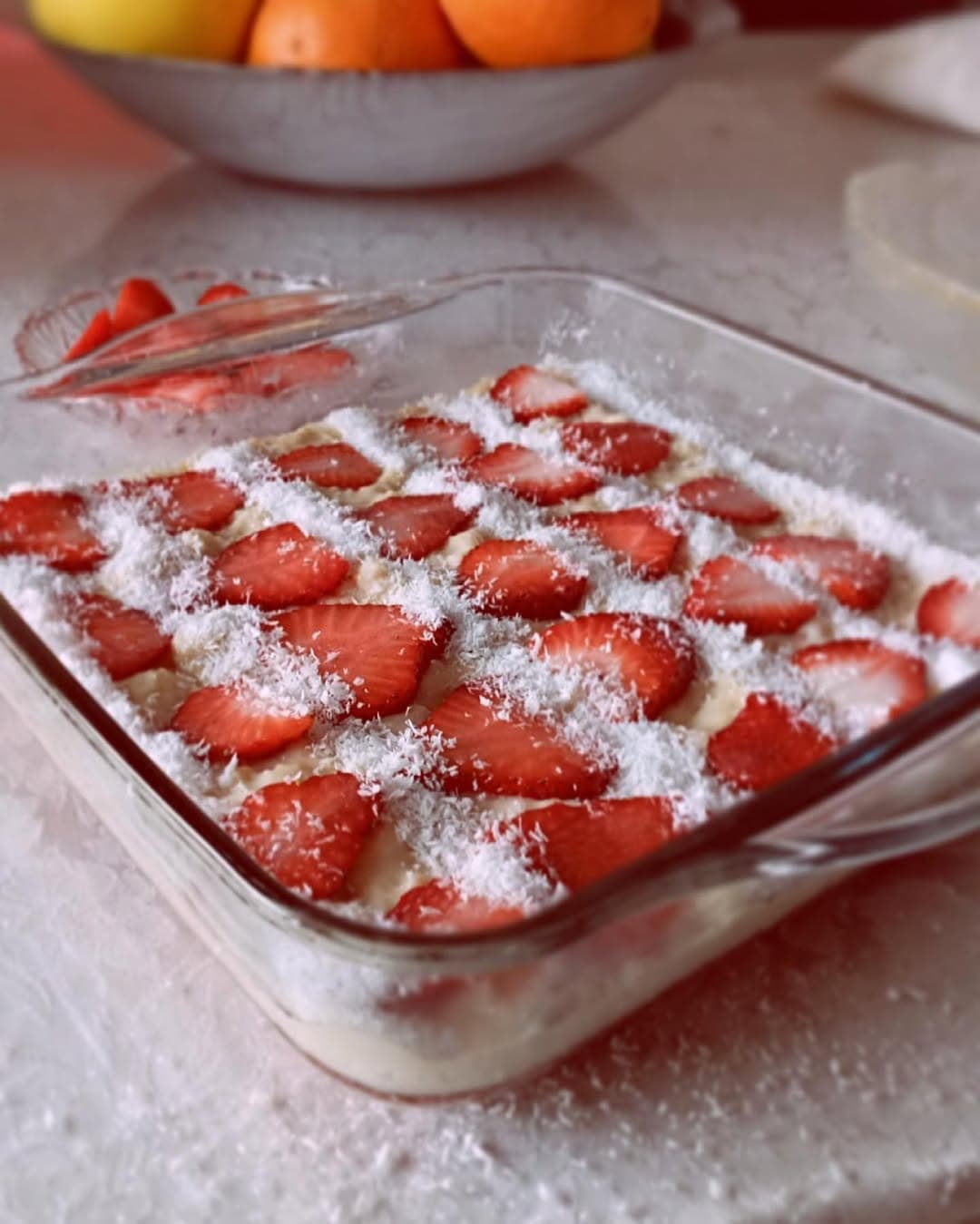 Sağlıklı Çilekli Pasta